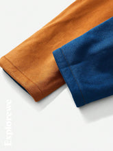 Explorewe Young Girl Trendy Casual Patchwork Color Jumpsuit, Suitable For Autumn